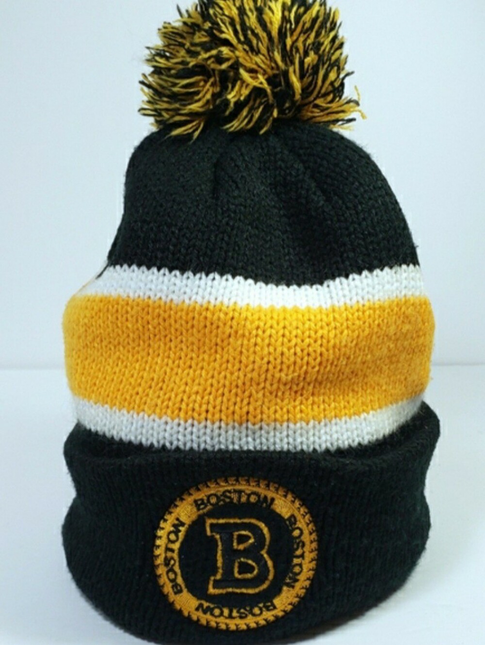 Boston Bruins NHL Pom Pom Beanie Cuff Knit Hat